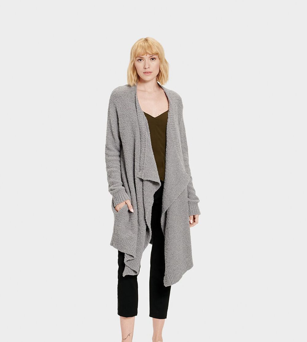 Ugg Phoebe Wrap - Womens Cardigans - Grey - NZ (0764LRZHC)